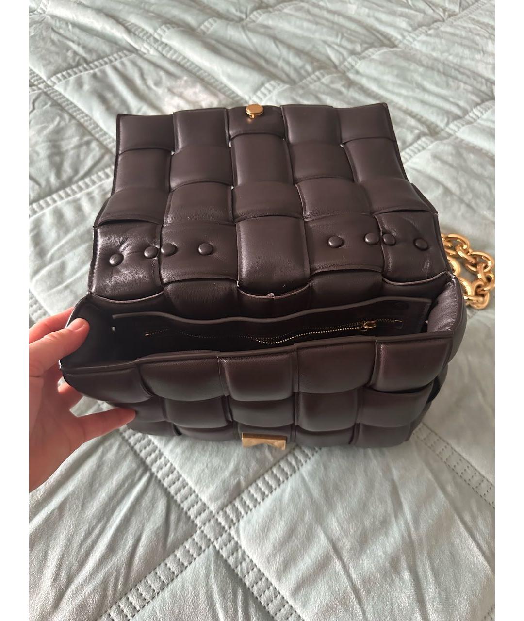 BOTTEGA VENETA Коричневая кожаная сумка через плечо, фото 4