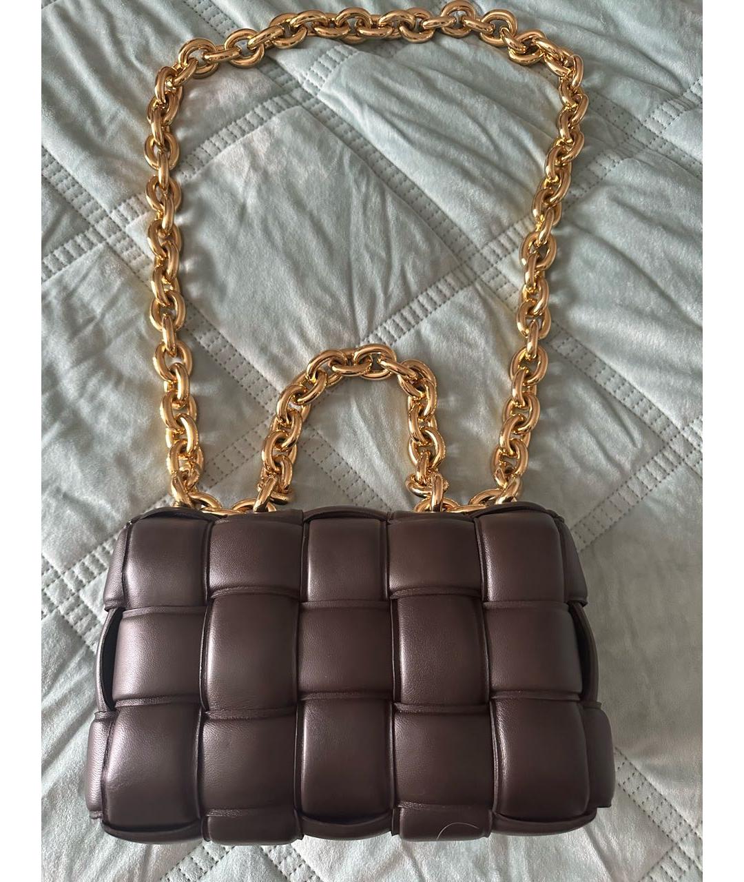 BOTTEGA VENETA Коричневая кожаная сумка через плечо, фото 6