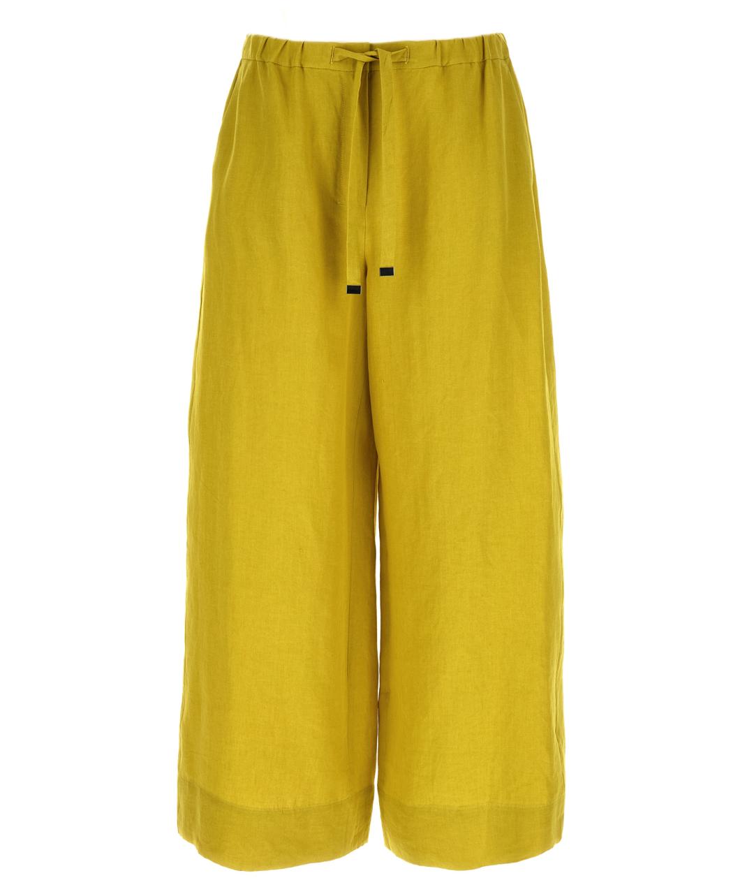 'S MAX MARA Желтые льняные прямые брюки, фото 1