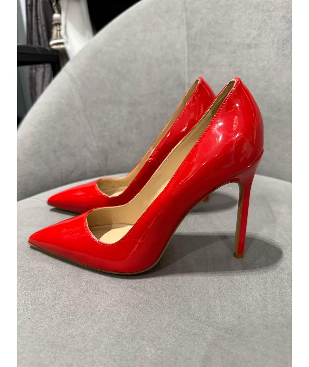 MANOLO BLAHNIK Красные туфли из лакированной кожи, фото 5