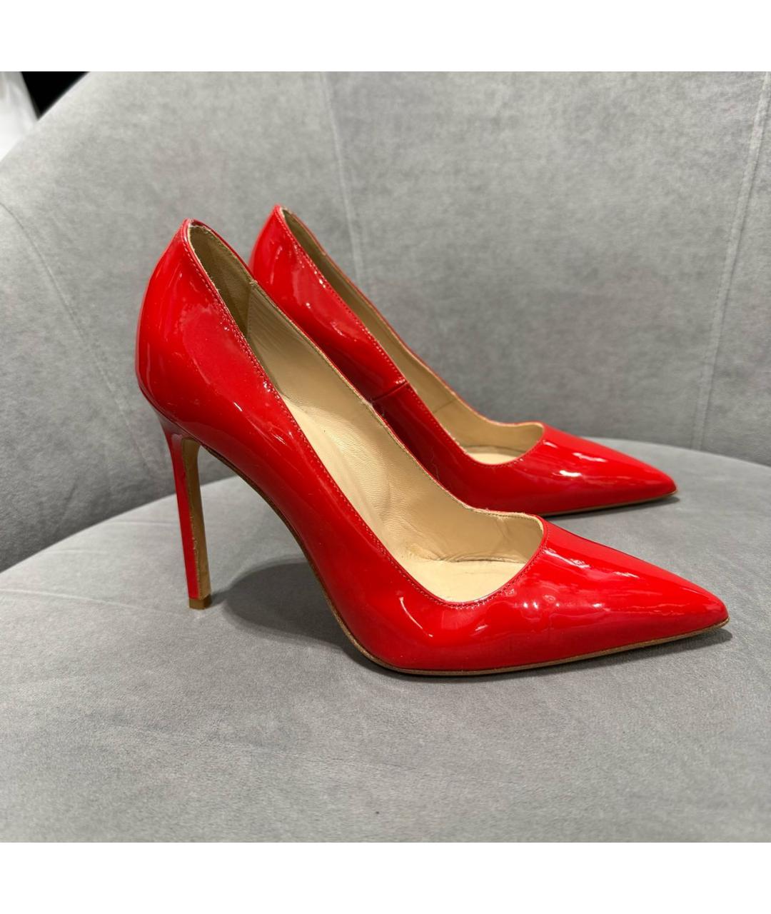 MANOLO BLAHNIK Красные туфли из лакированной кожи, фото 2