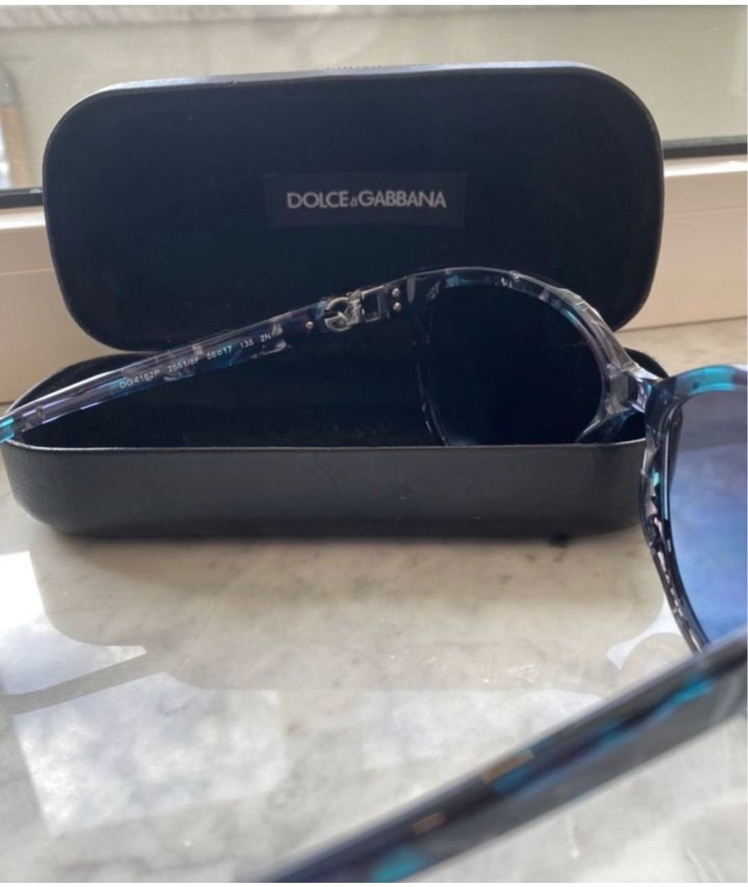 DOLCE&GABBANA Темно-синие пластиковые солнцезащитные очки, фото 2