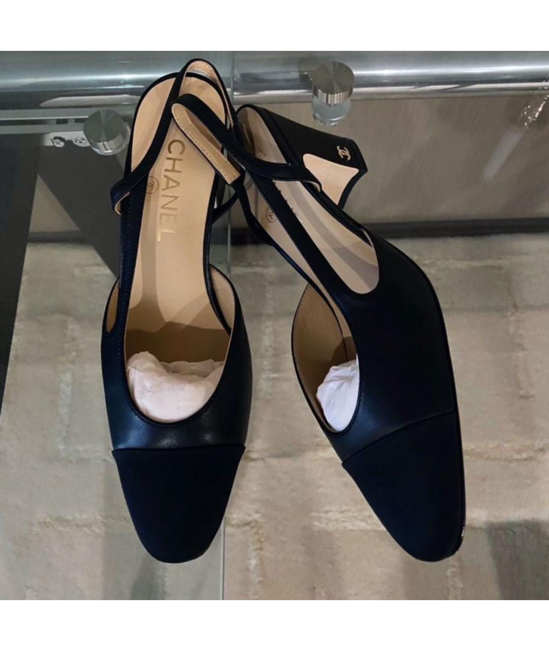 CHANEL Черные кожаные туфли, фото 5