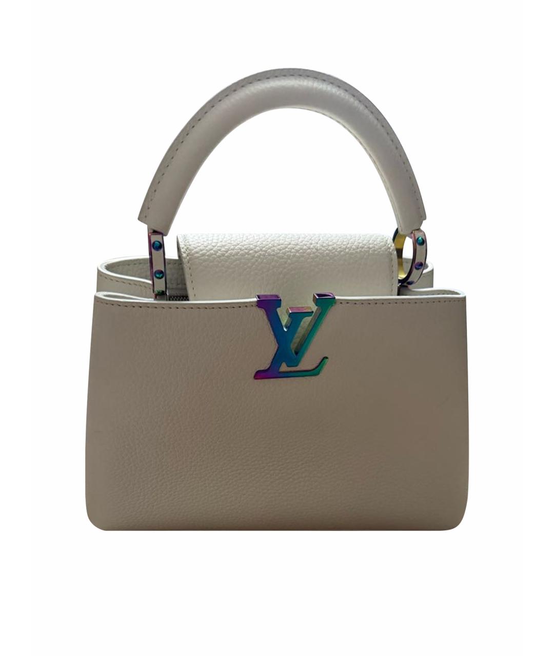 LOUIS VUITTON Белая кожаная сумка с короткими ручками, фото 1
