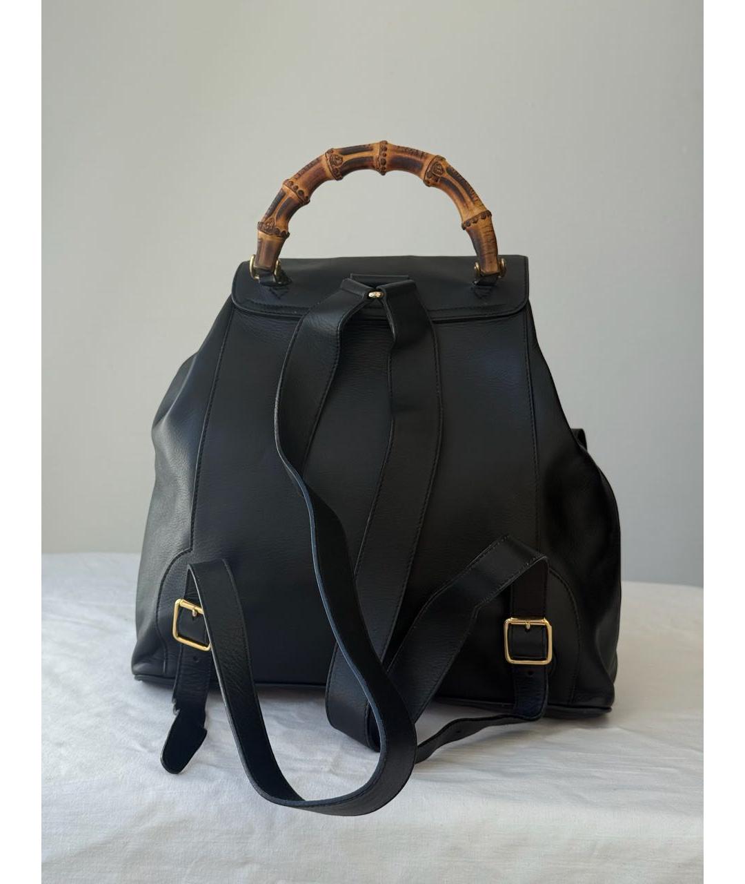 GUCCI Черный кожаный рюкзак, фото 2