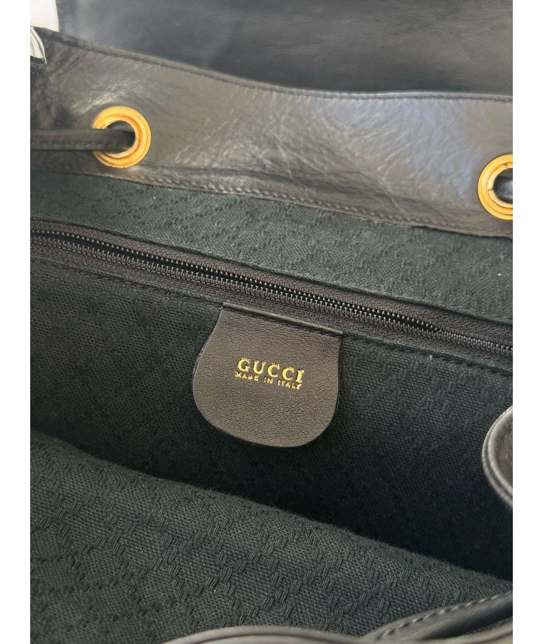 GUCCI Черный кожаный рюкзак, фото 8