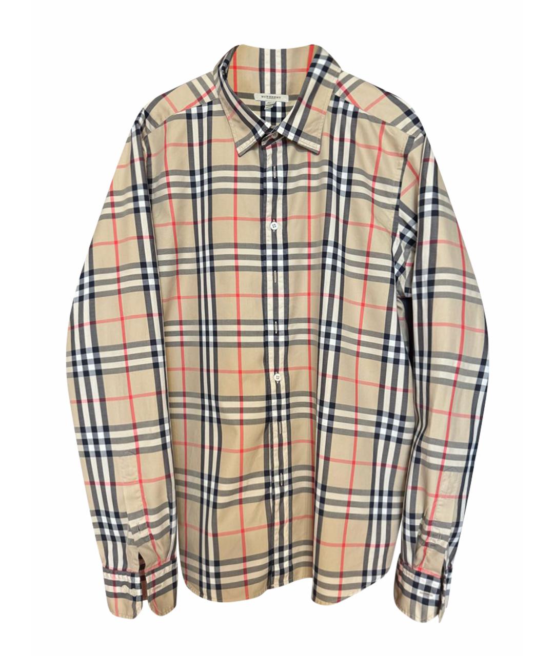 BURBERRY Коричневая хлопковая кэжуал рубашка, фото 1