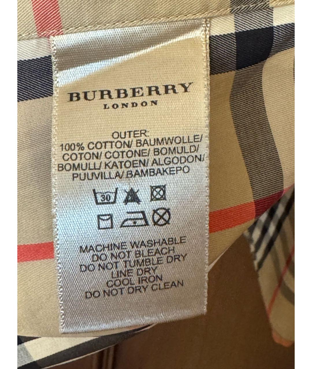 BURBERRY Коричневая хлопковая кэжуал рубашка, фото 6