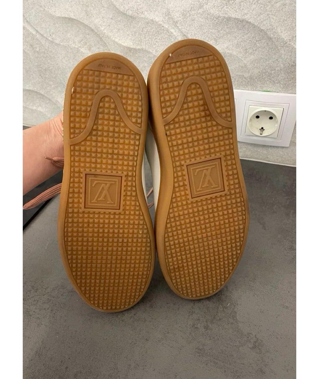 LOUIS VUITTON Белые кожаные кеды, фото 4