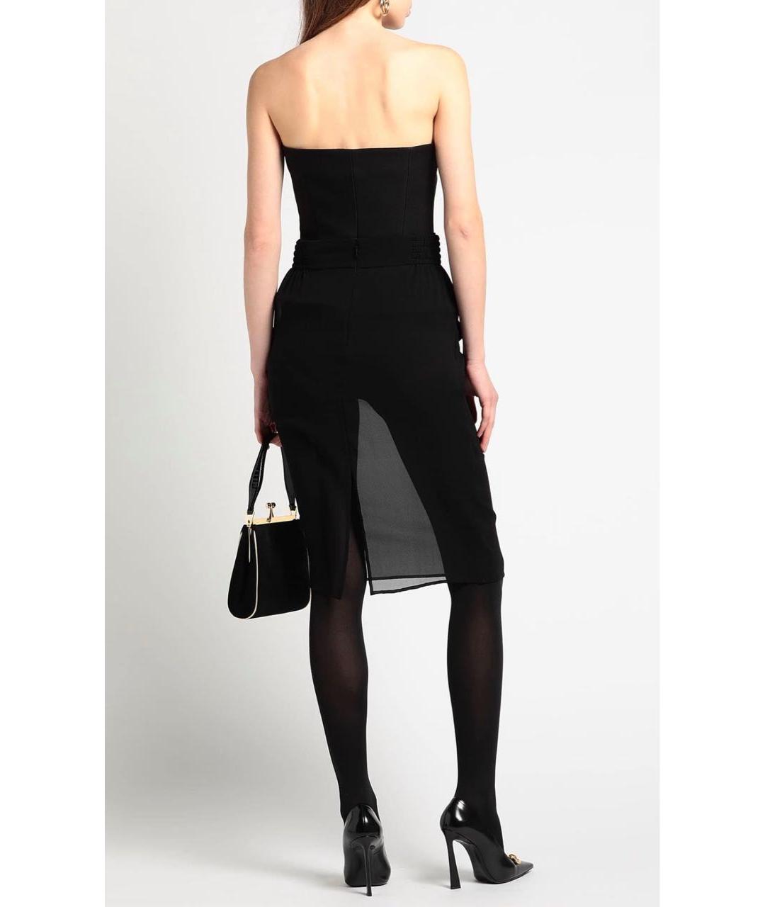 SAINT LAURENT Черная шелковая юбка миди, фото 5