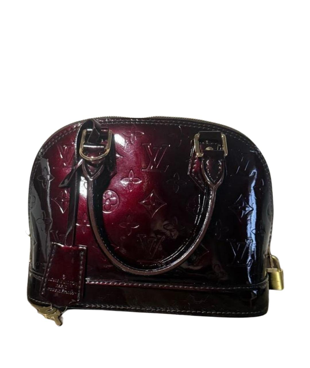 LOUIS VUITTON Бордовая сумка с короткими ручками из лакированной кожи, фото 7