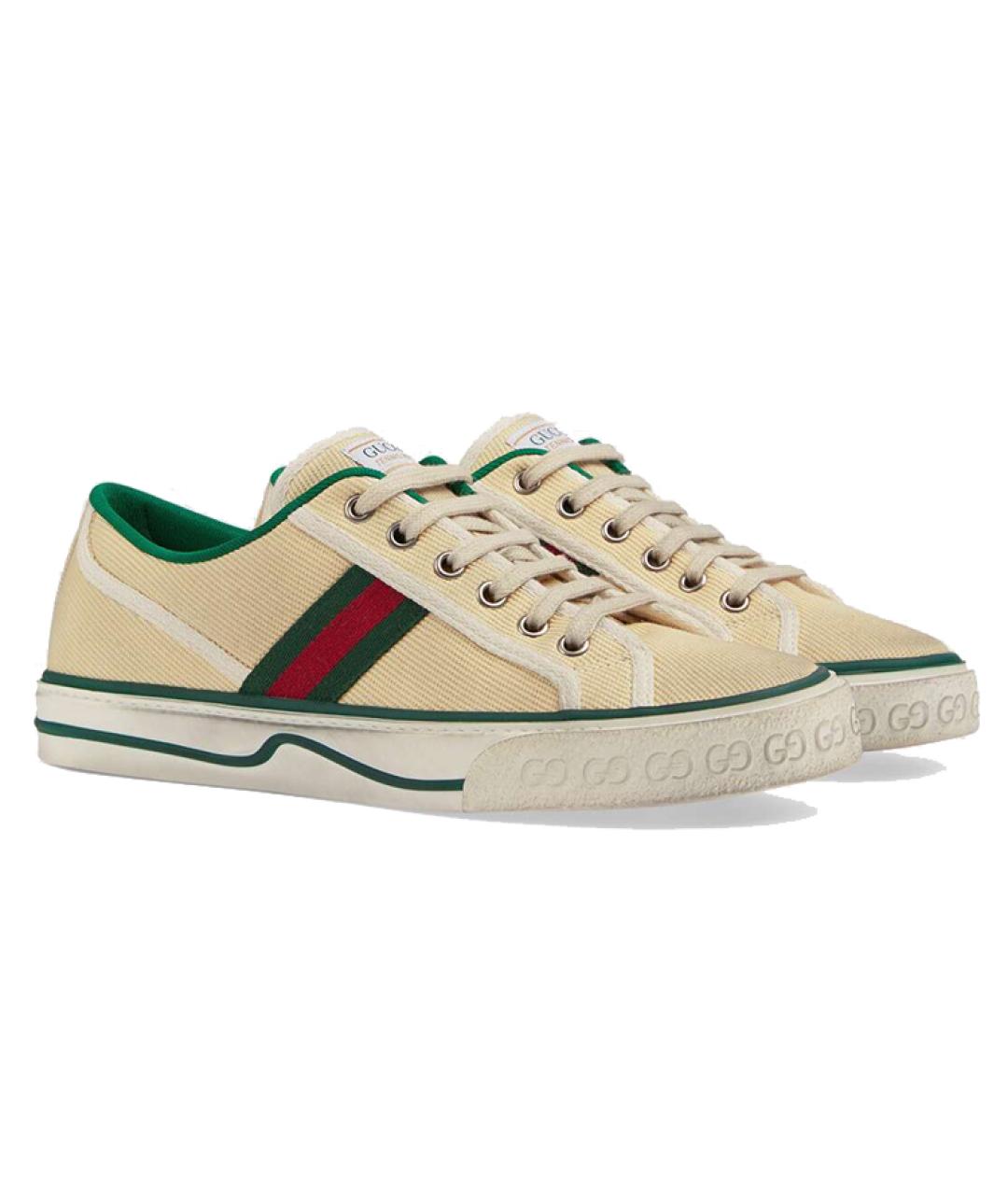 GUCCI Бежевые текстильные кроссовки, фото 3