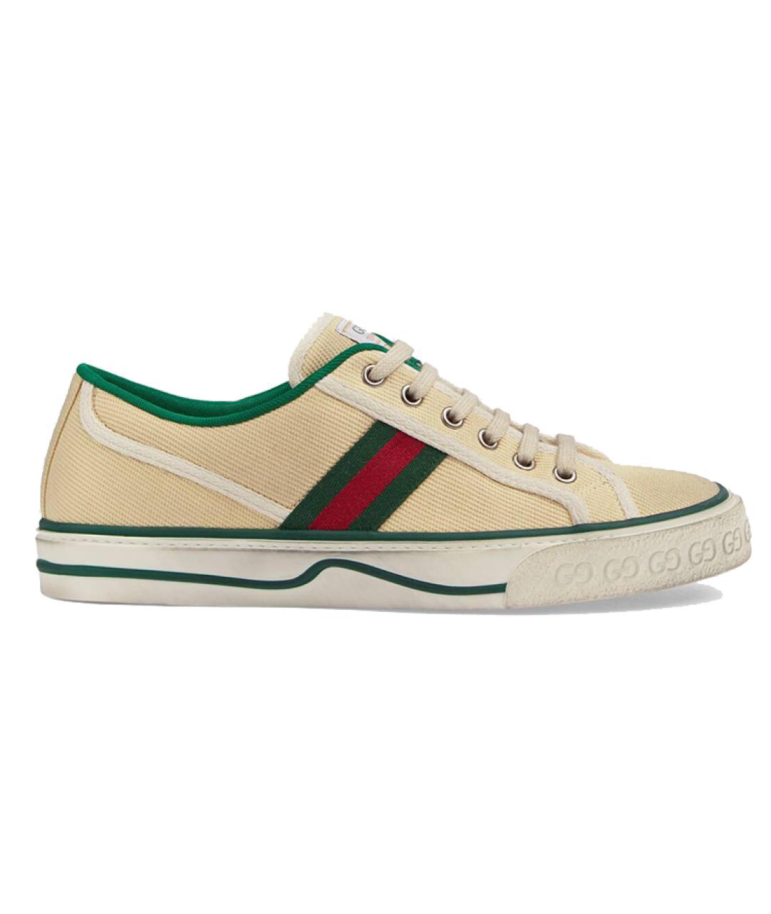 GUCCI Бежевые текстильные кроссовки, фото 1