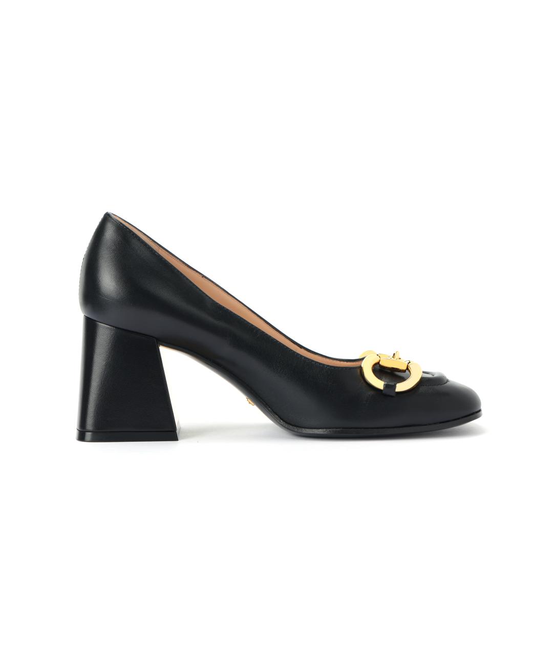GUCCI Черные кожаные туфли, фото 1