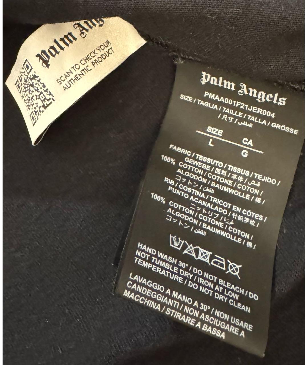 PALM ANGELS Черная хлопковая футболка, фото 6