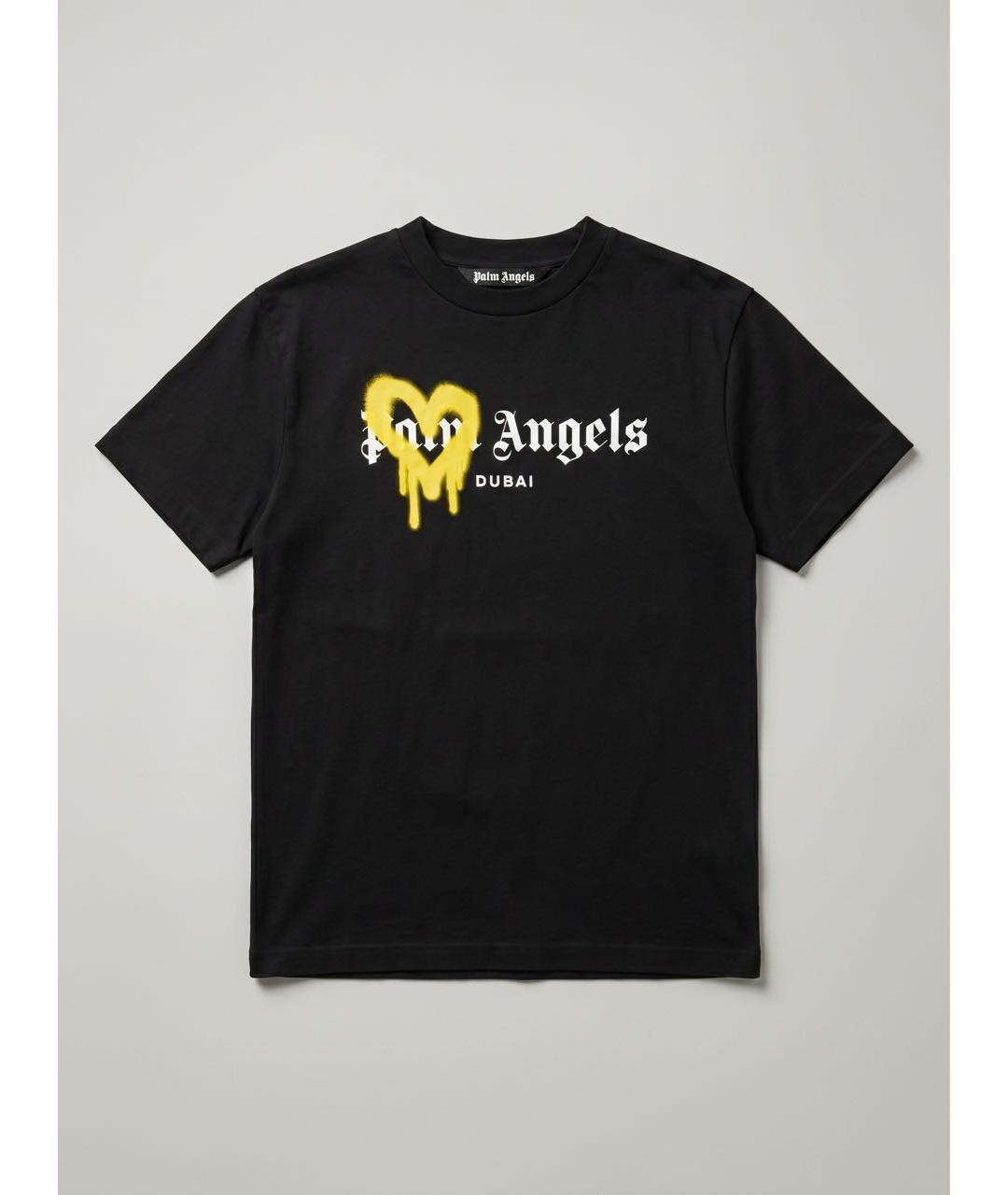 PALM ANGELS Черная хлопковая футболка, фото 8
