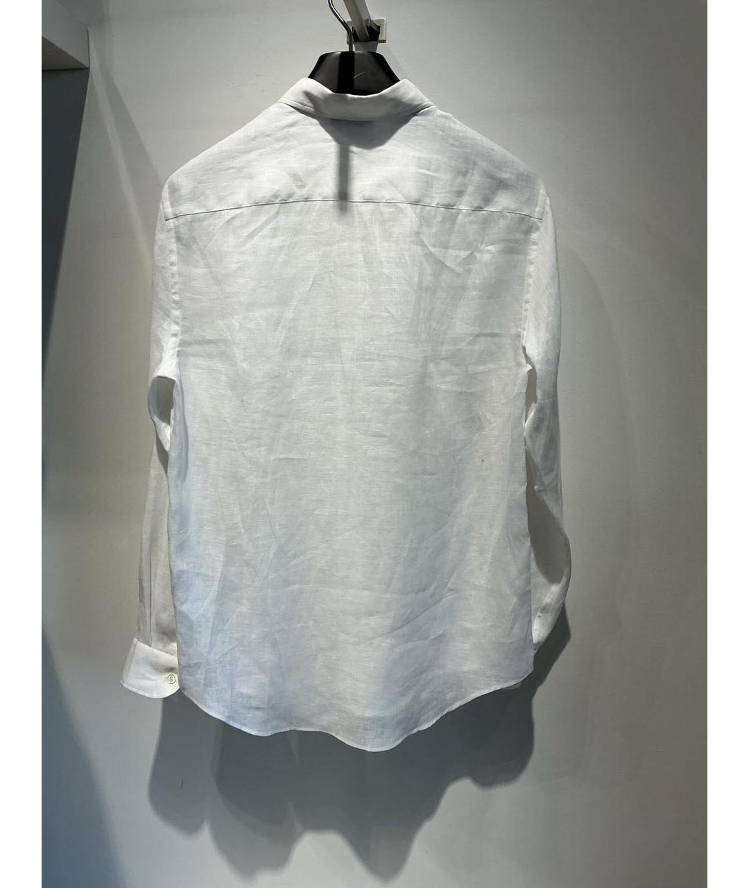 EMPORIO ARMANI Белая льняная кэжуал рубашка, фото 3