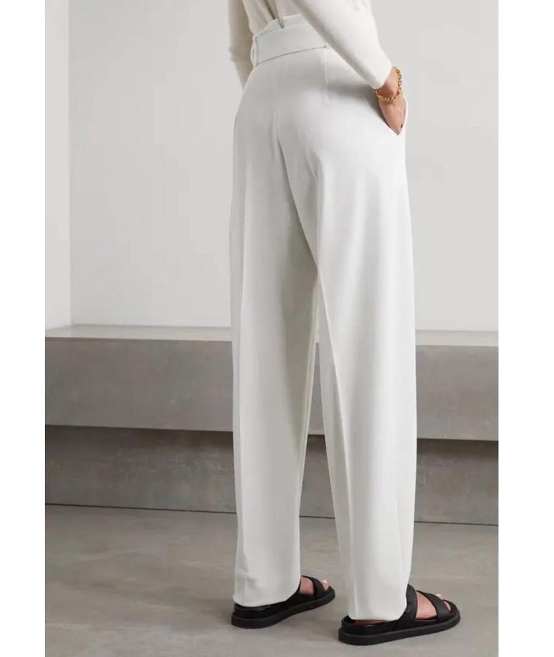 MAX MARA Белые шерстяные прямые брюки, фото 2
