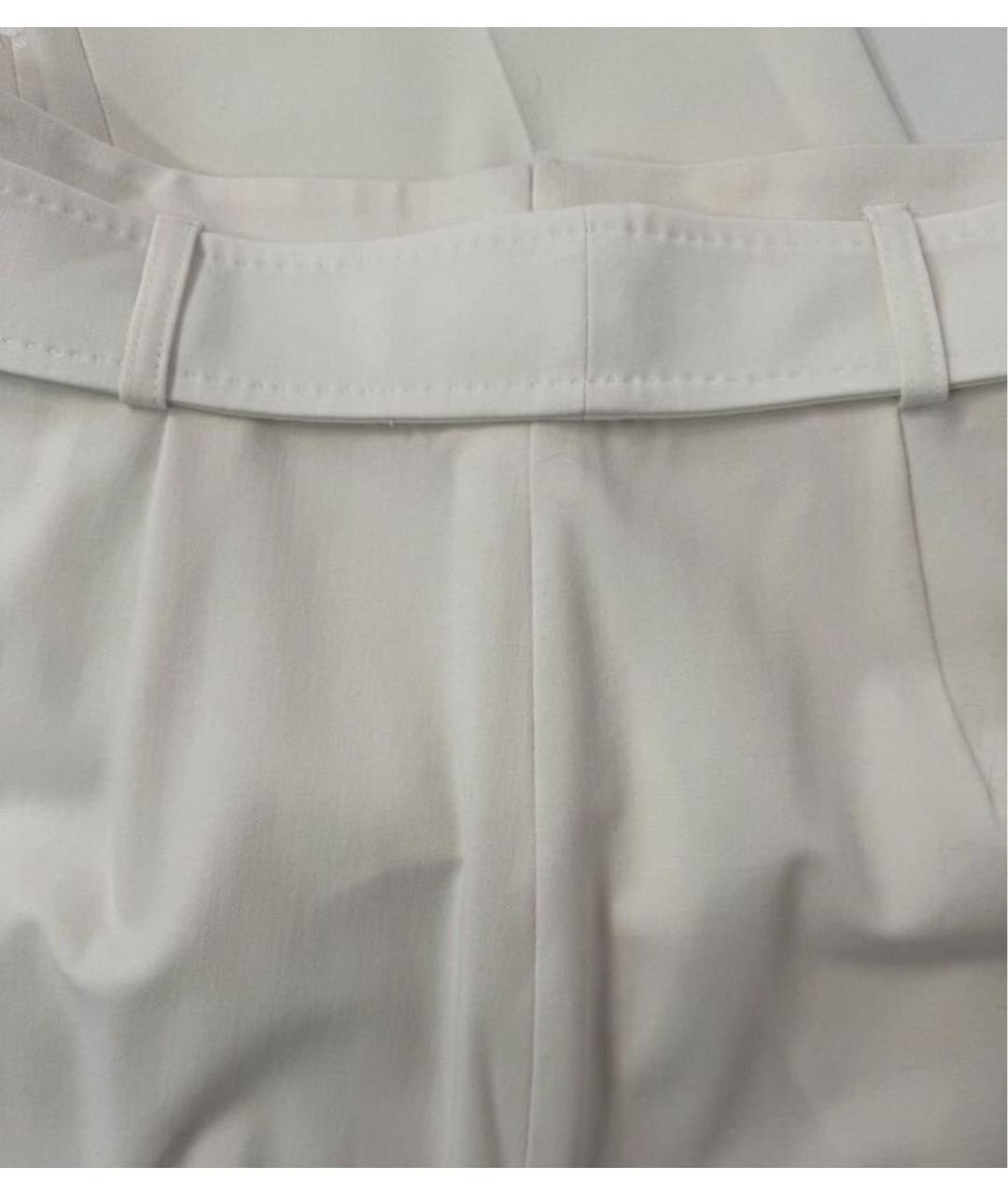 MAX MARA Белые шерстяные прямые брюки, фото 4
