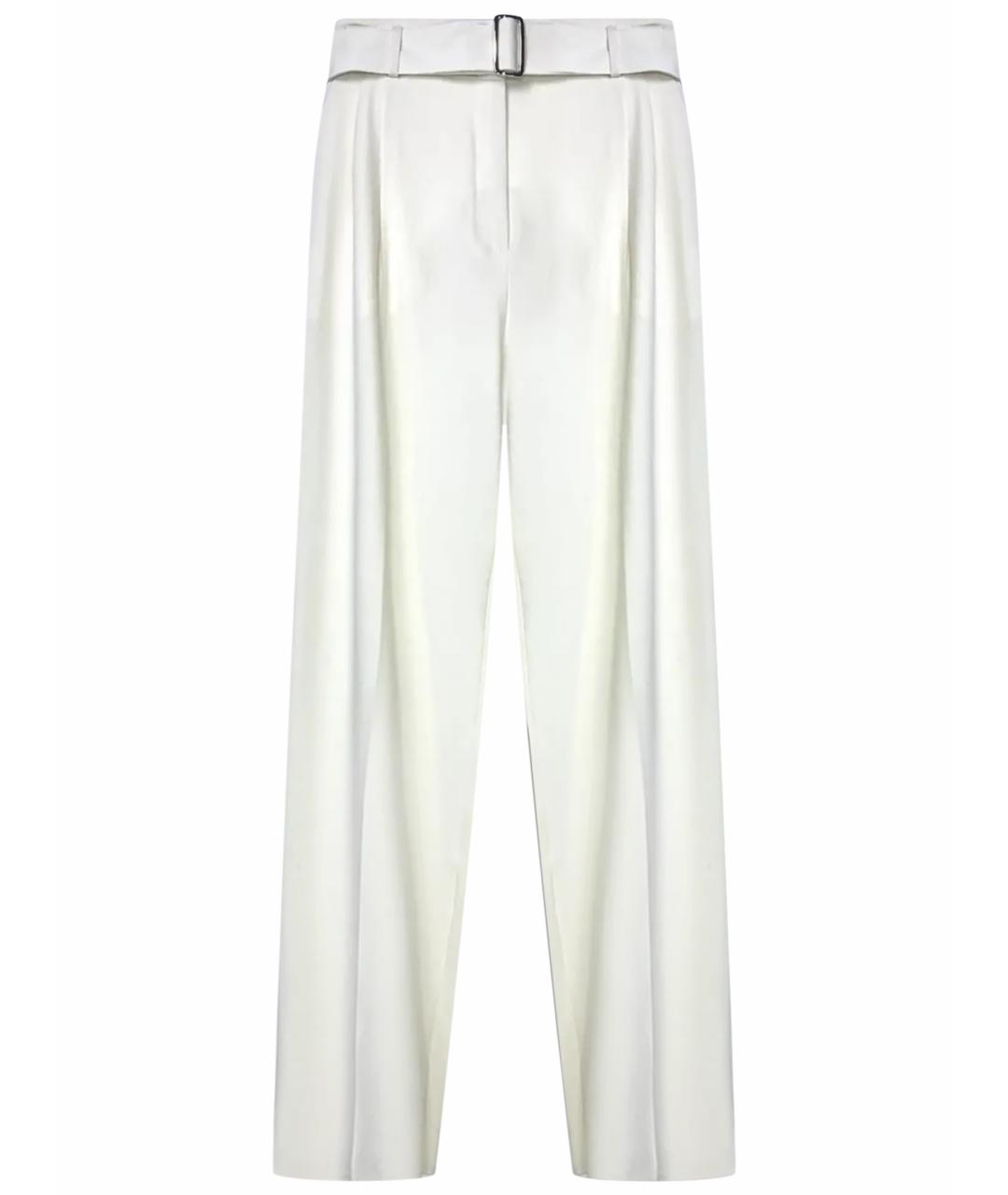 MAX MARA Белые шерстяные прямые брюки, фото 1