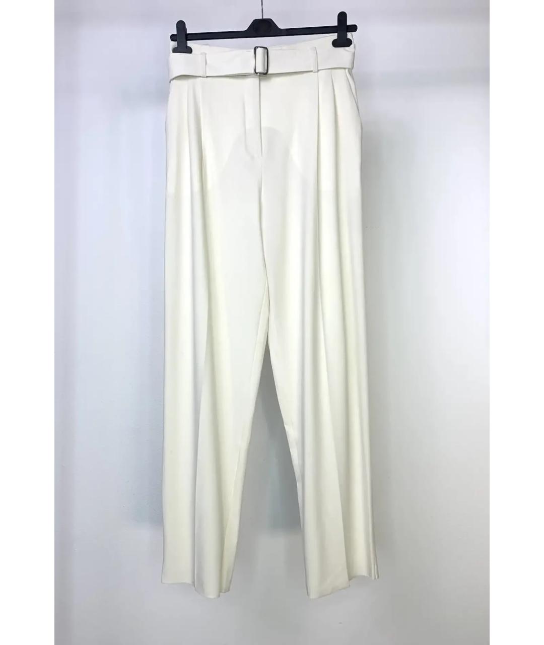 MAX MARA Белые шерстяные прямые брюки, фото 9