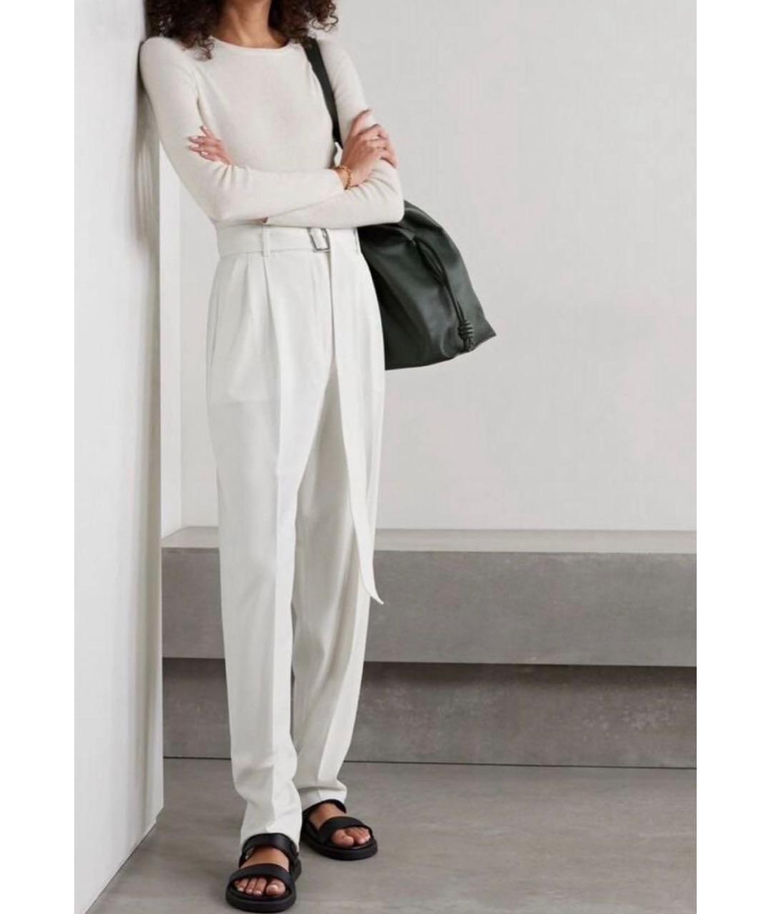 MAX MARA Белые шерстяные прямые брюки, фото 8