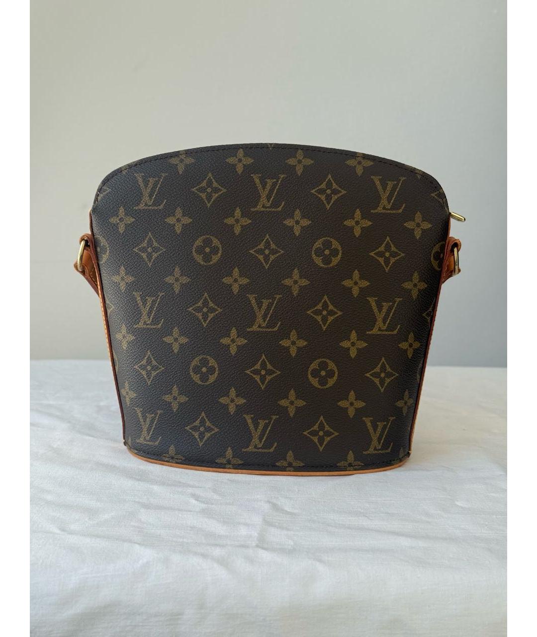 LOUIS VUITTON Коричневая кожаная сумка через плечо, фото 5