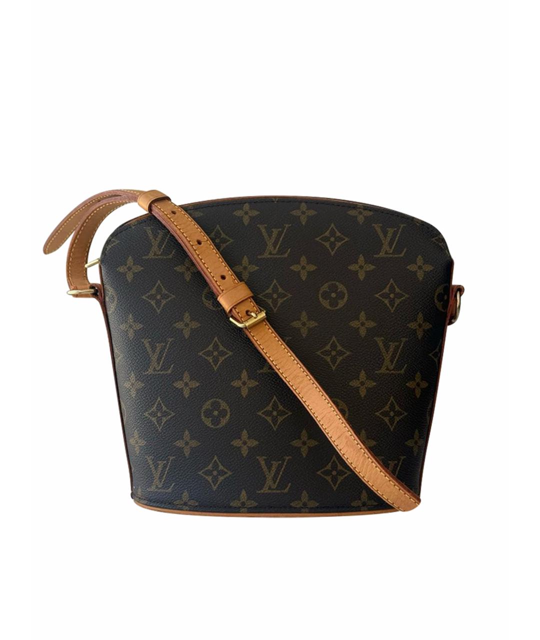 LOUIS VUITTON Коричневая кожаная сумка через плечо, фото 1