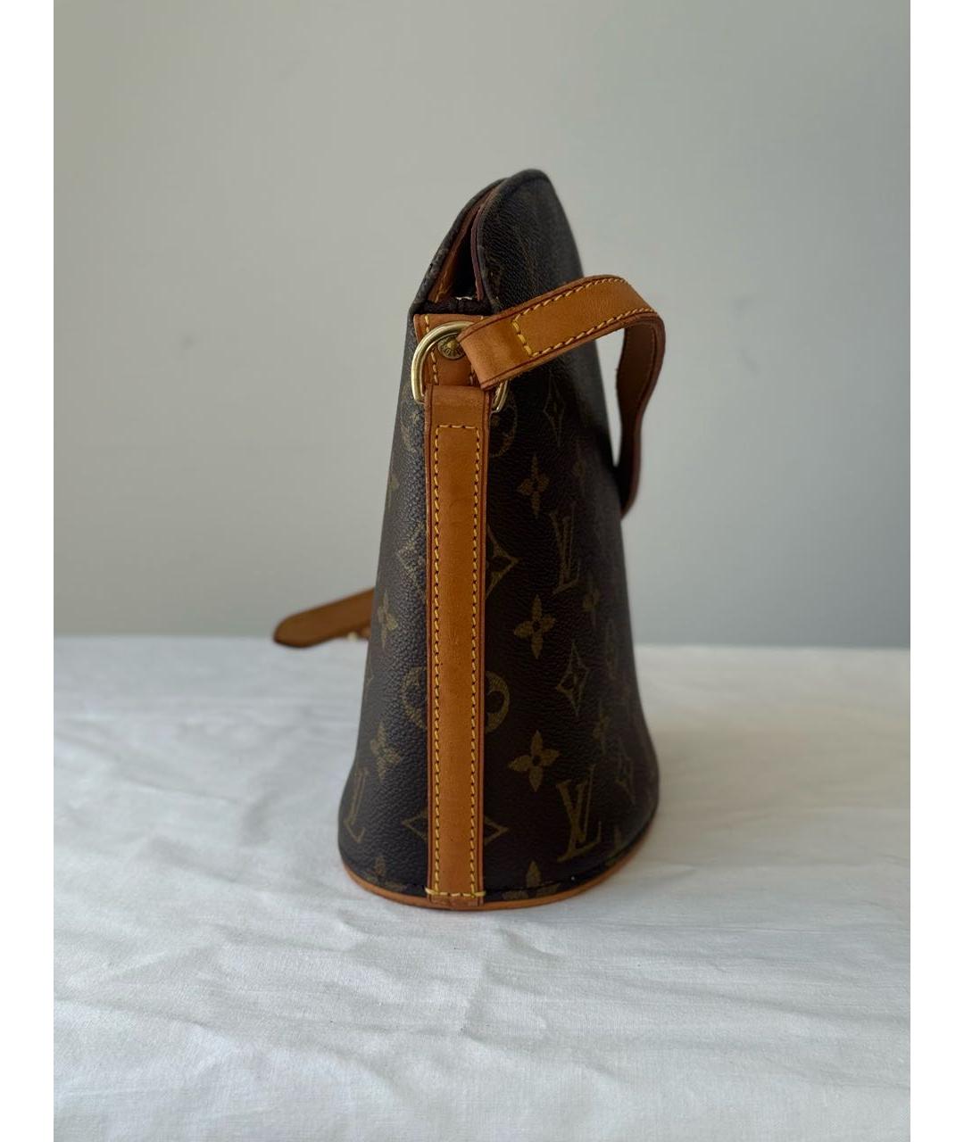 LOUIS VUITTON Коричневая кожаная сумка через плечо, фото 3