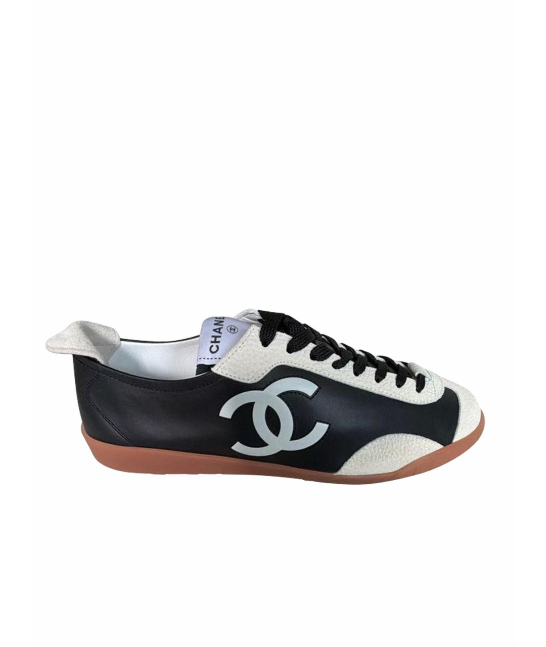 CHANEL Черные кожаные кеды, фото 6