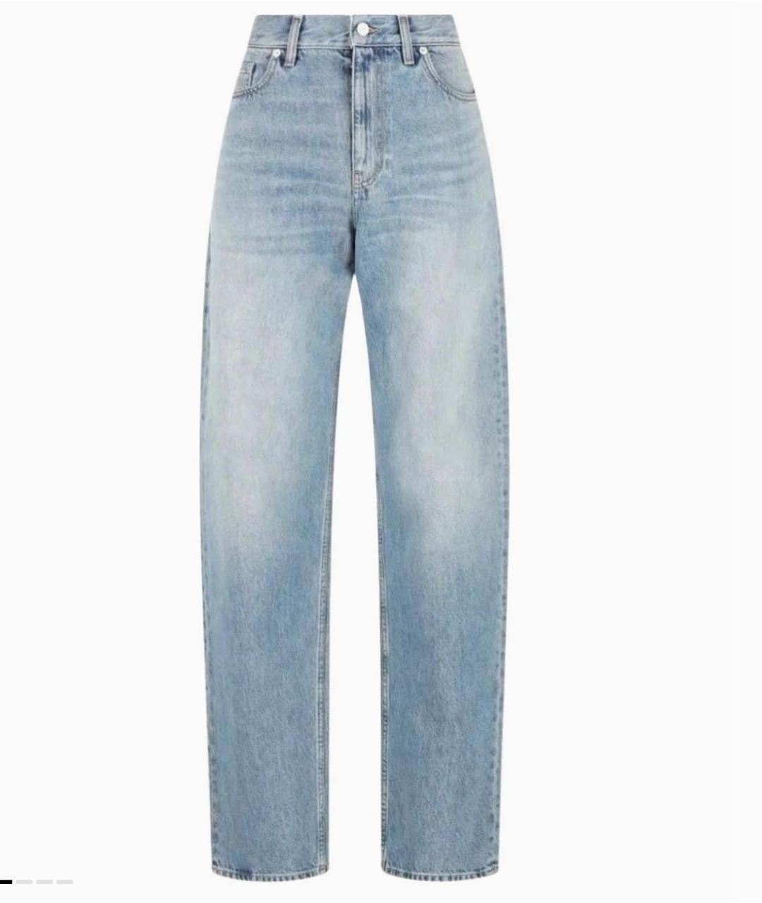 GUCCI Голубые хлопковые прямые джинсы, фото 7