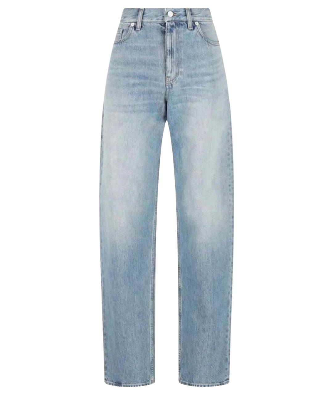 GUCCI Голубые хлопковые прямые джинсы, фото 1