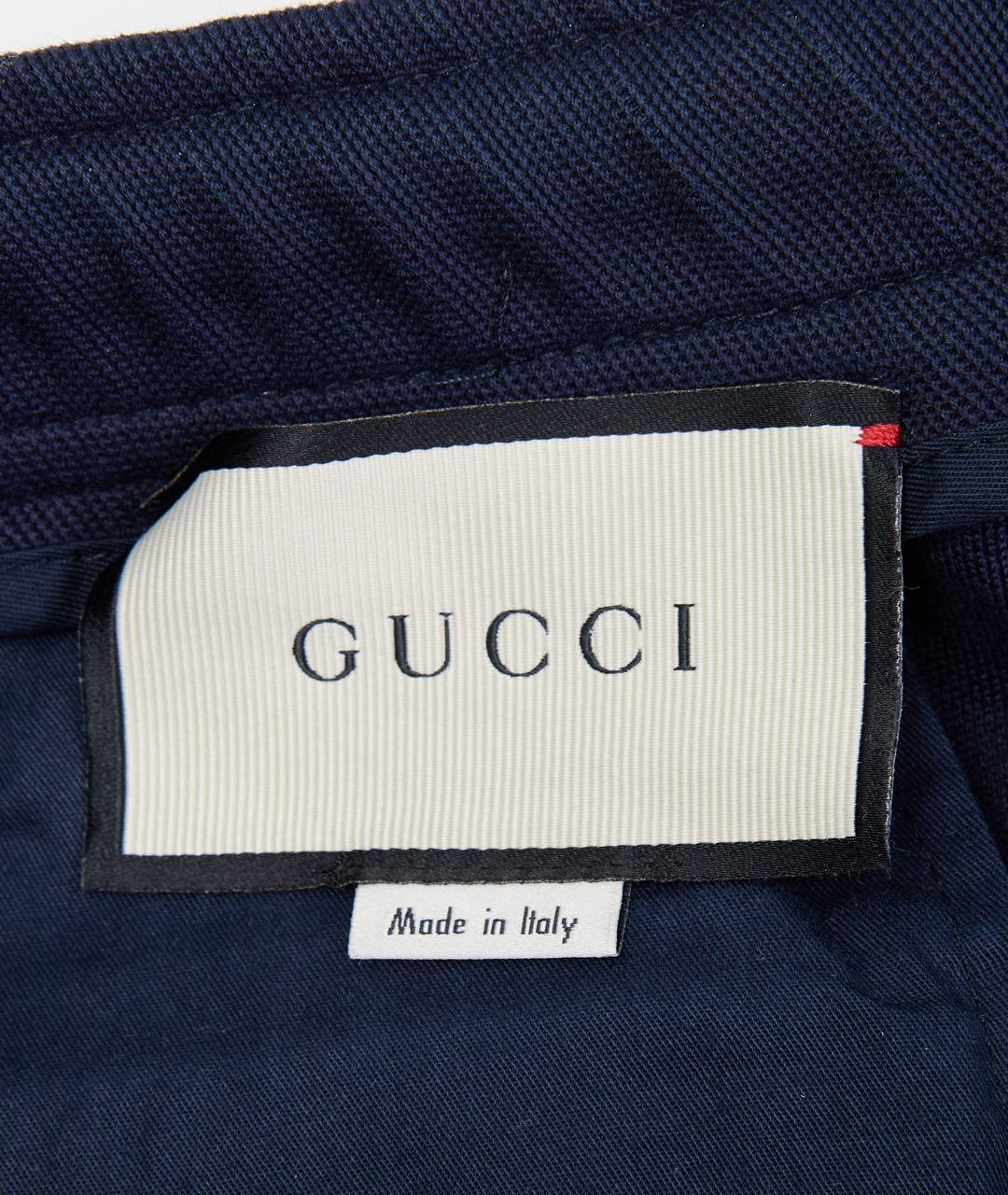 GUCCI Темно-синие хлопковые повседневные брюки, фото 4