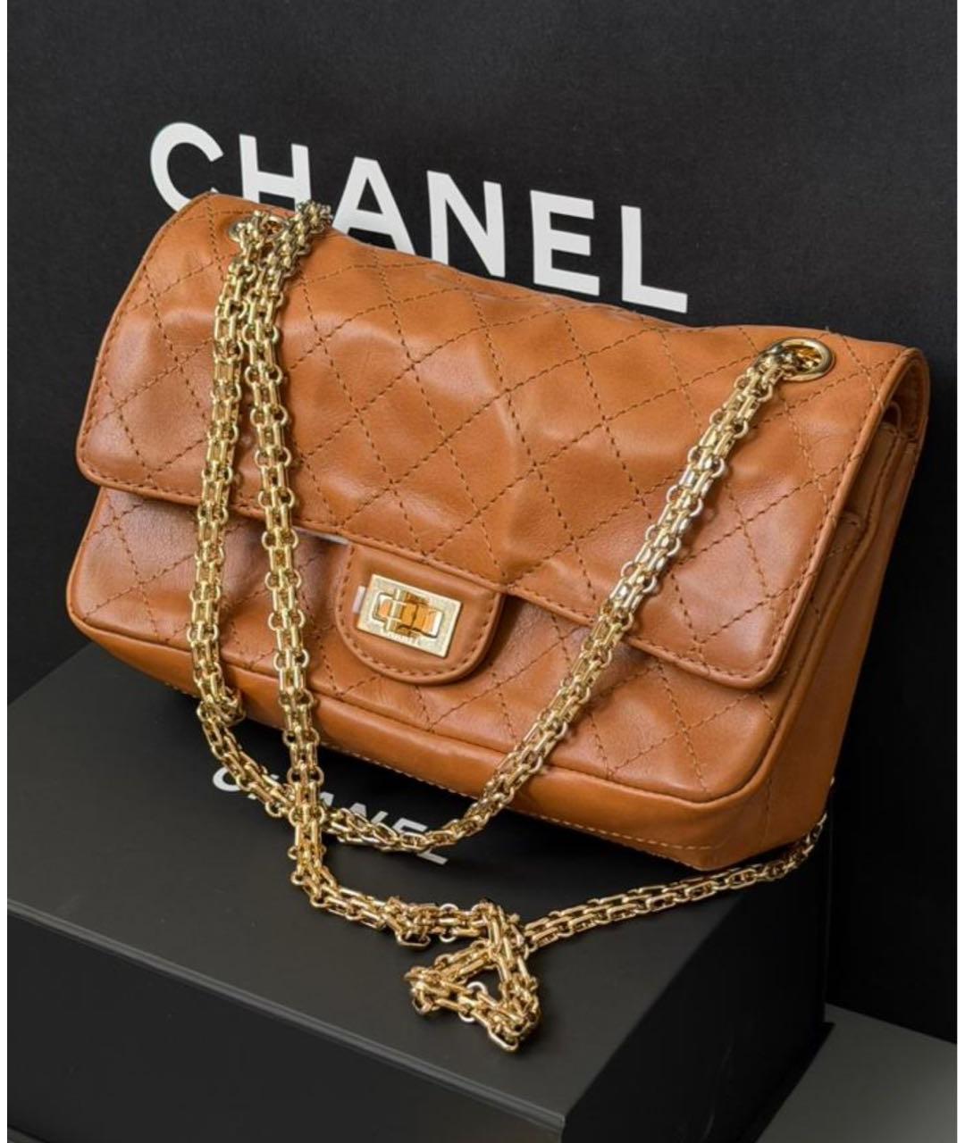 CHANEL Коричневая кожаная сумка через плечо, фото 2