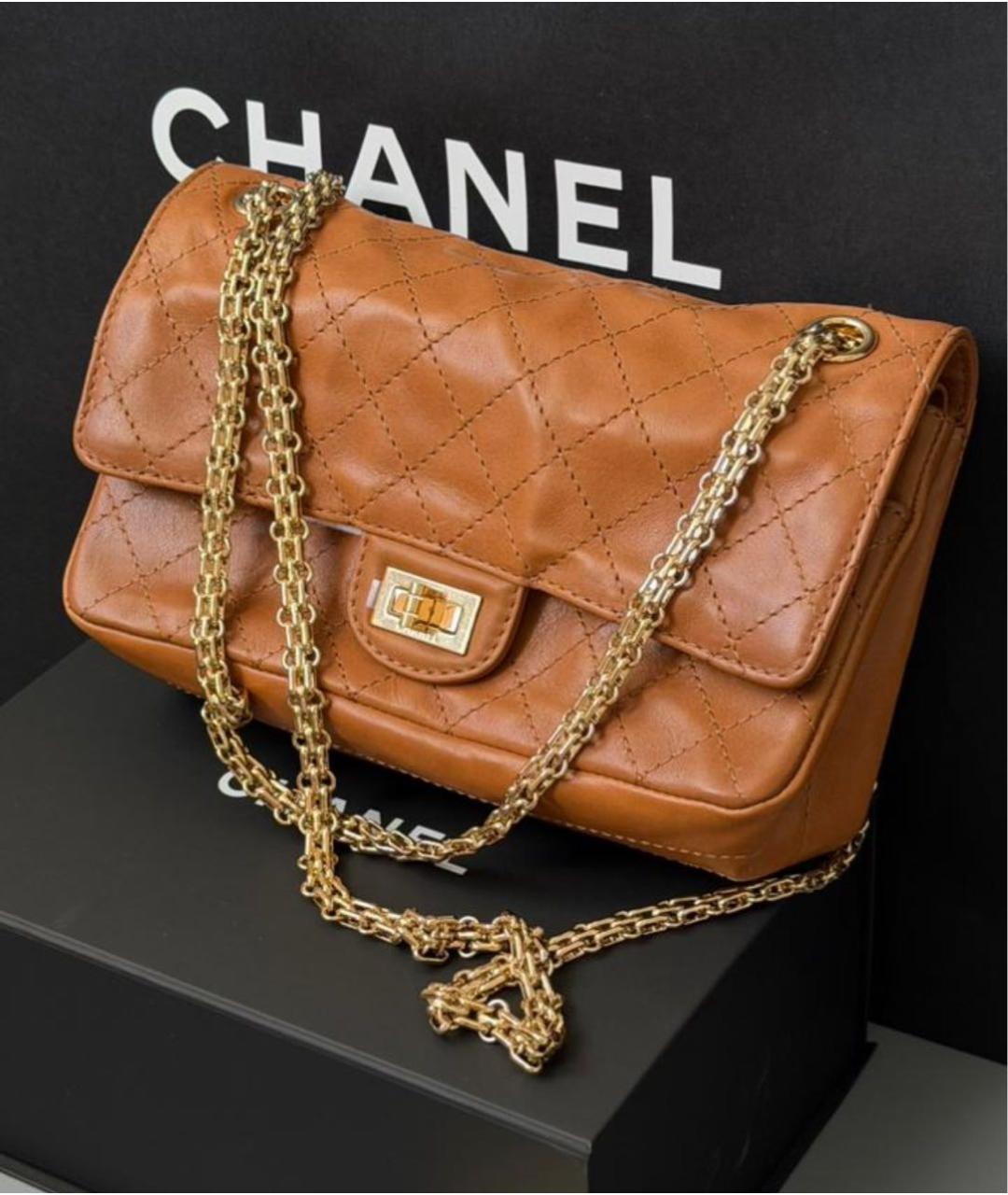 CHANEL Коричневая кожаная сумка через плечо, фото 3