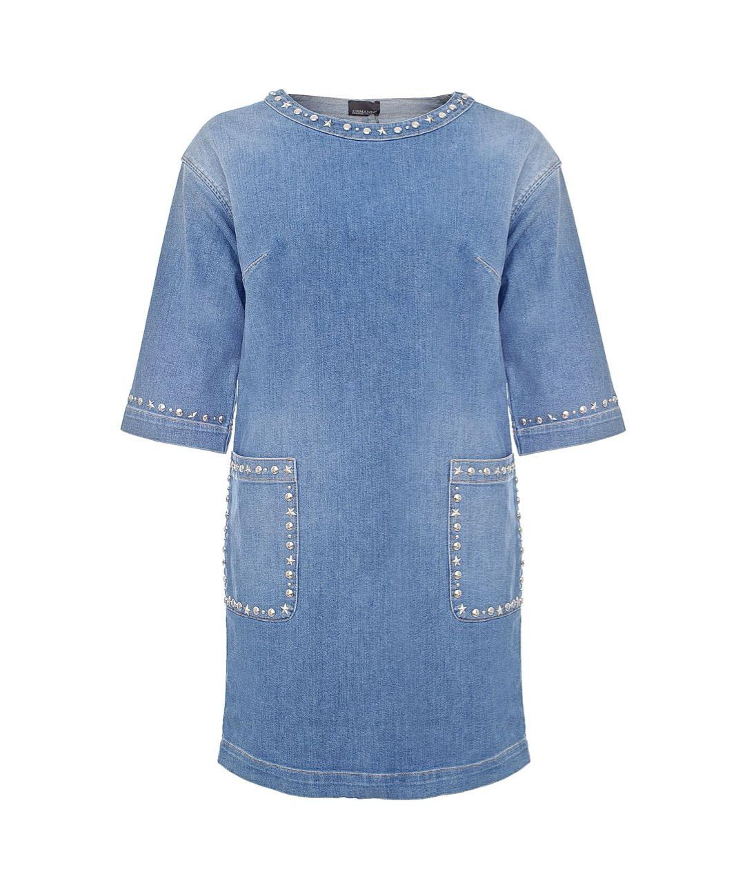 ERMANNO SCERVINO Синее хлопковое повседневное платье, фото 1