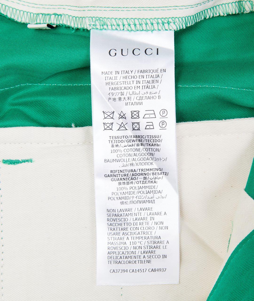 GUCCI Зеленые хлопковые повседневные брюки, фото 2