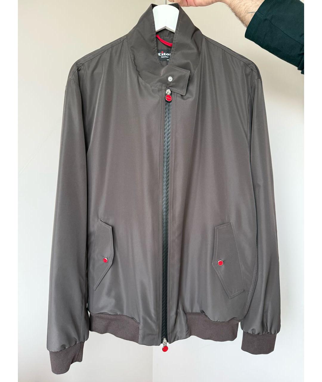 KITON Коричневая полиэстеровая куртка, фото 5