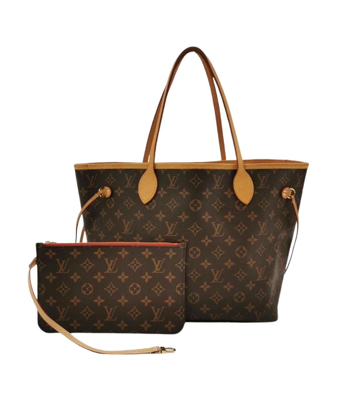LOUIS VUITTON Коричневая кожаная сумка тоут, фото 1