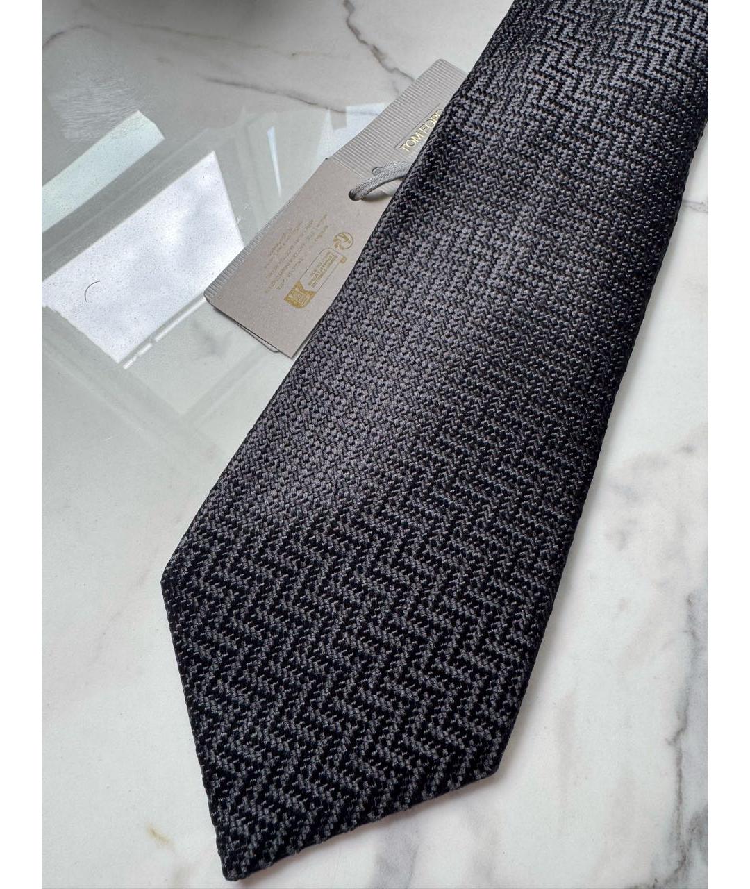 TOM FORD Черный шелковый галстук, фото 5
