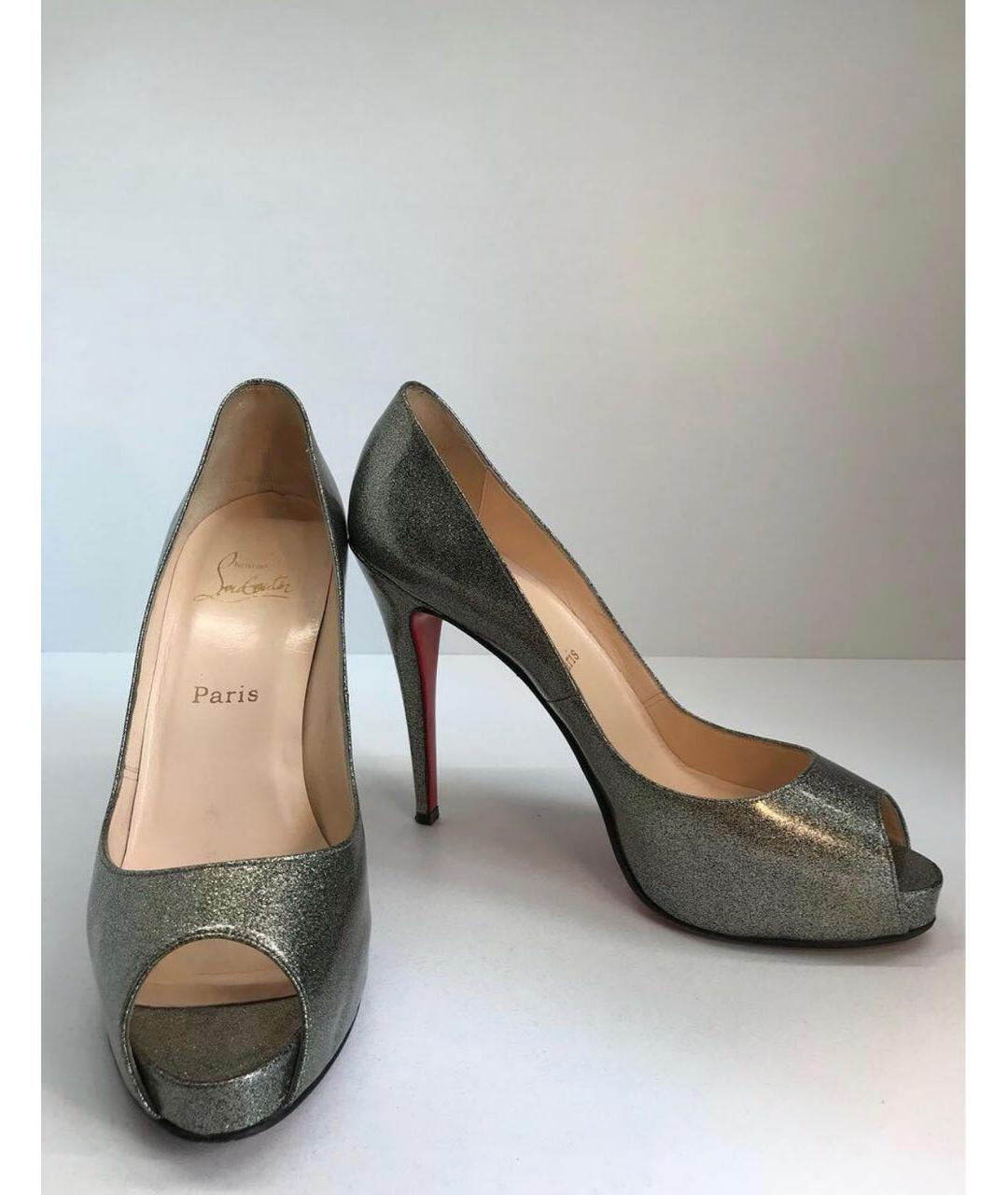 CHRISTIAN LOUBOUTIN Золотые туфли из лакированной кожи, фото 6