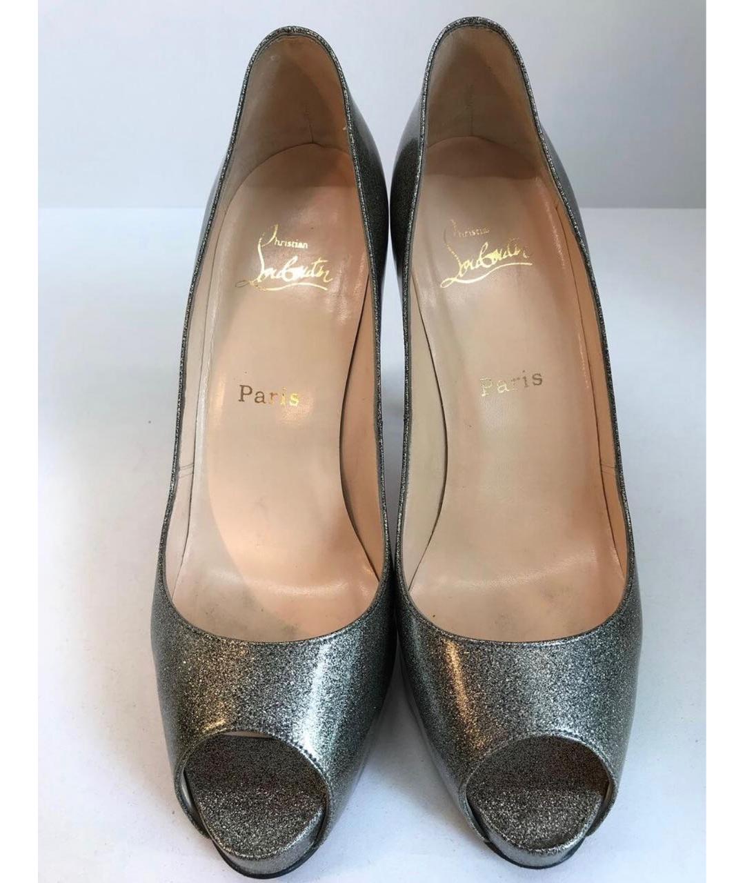 CHRISTIAN LOUBOUTIN Золотые туфли из лакированной кожи, фото 4