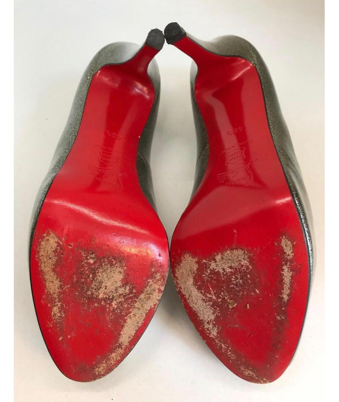 CHRISTIAN LOUBOUTIN Золотые туфли из лакированной кожи, фото 7