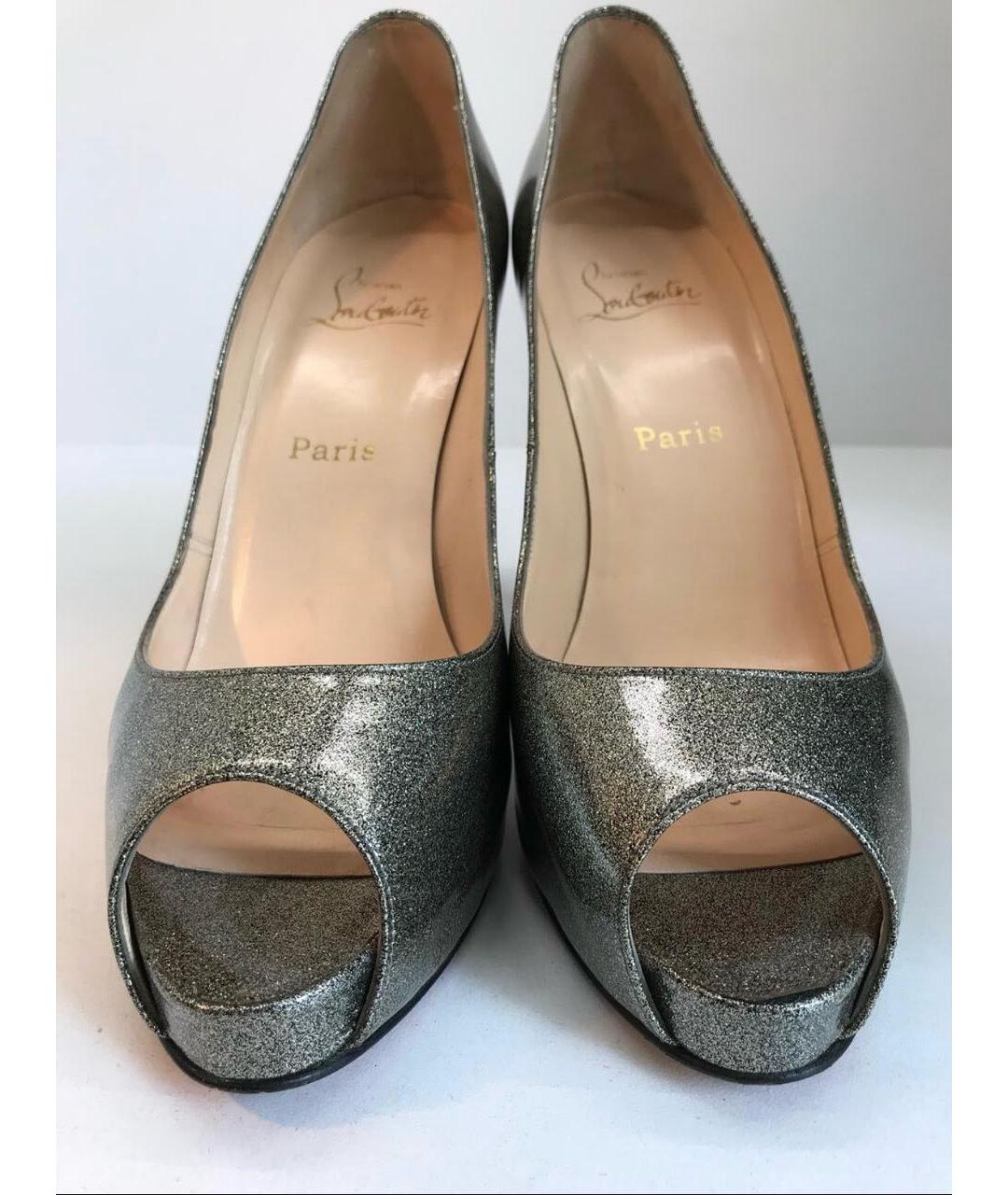 CHRISTIAN LOUBOUTIN Золотые туфли из лакированной кожи, фото 3