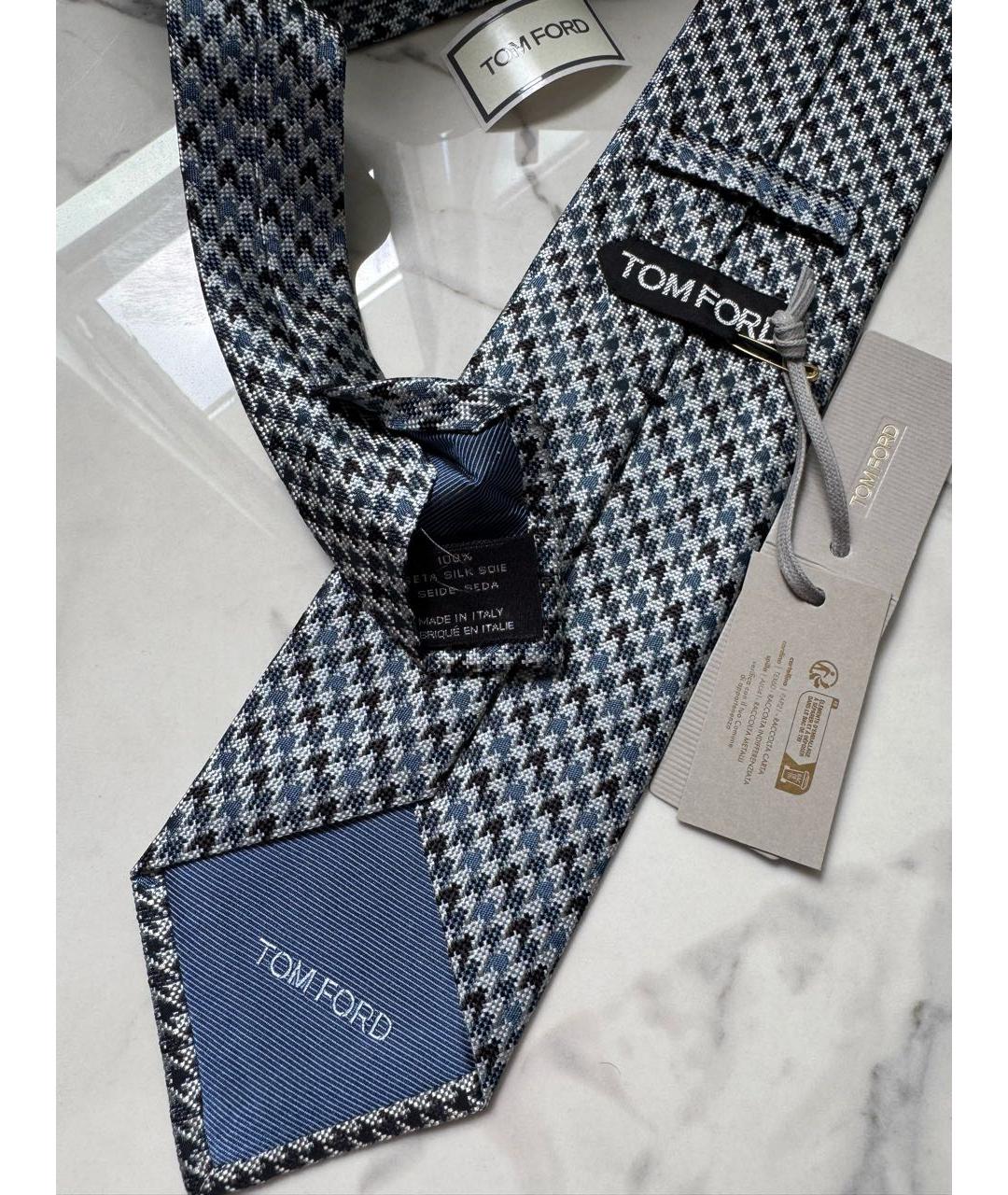 TOM FORD Серый шелковый галстук, фото 4