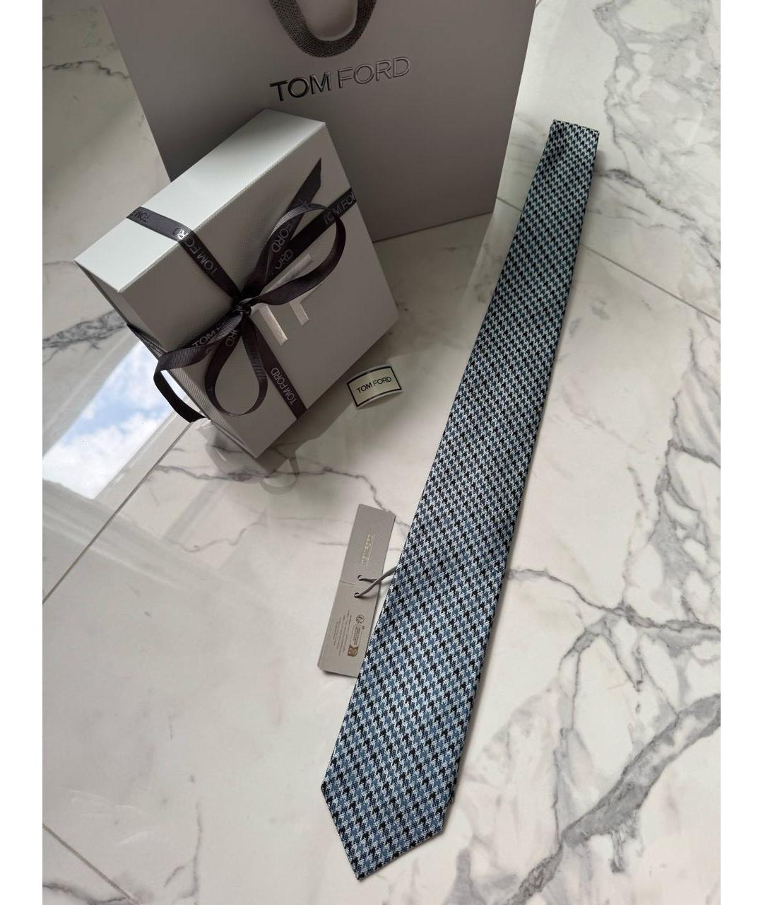TOM FORD Серый шелковый галстук, фото 5