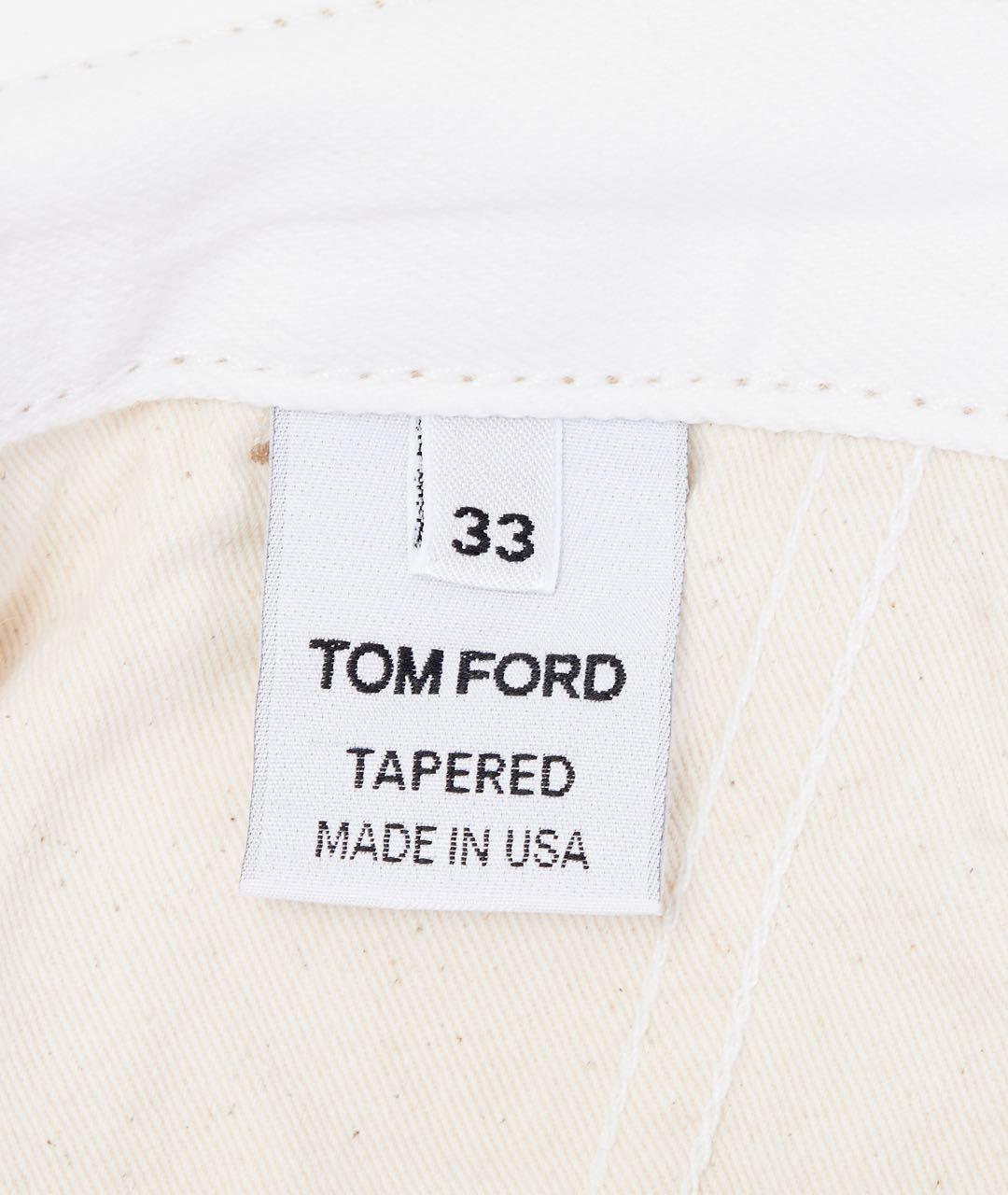 TOM FORD Белые хлопковые прямые джинсы, фото 2