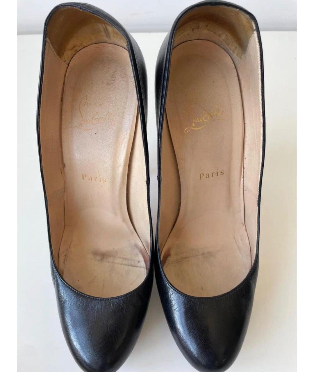 CHRISTIAN LOUBOUTIN Черные кожаные туфли, фото 2