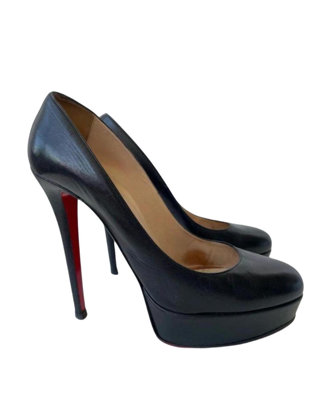 CHRISTIAN LOUBOUTIN Черные кожаные туфли, фото 1