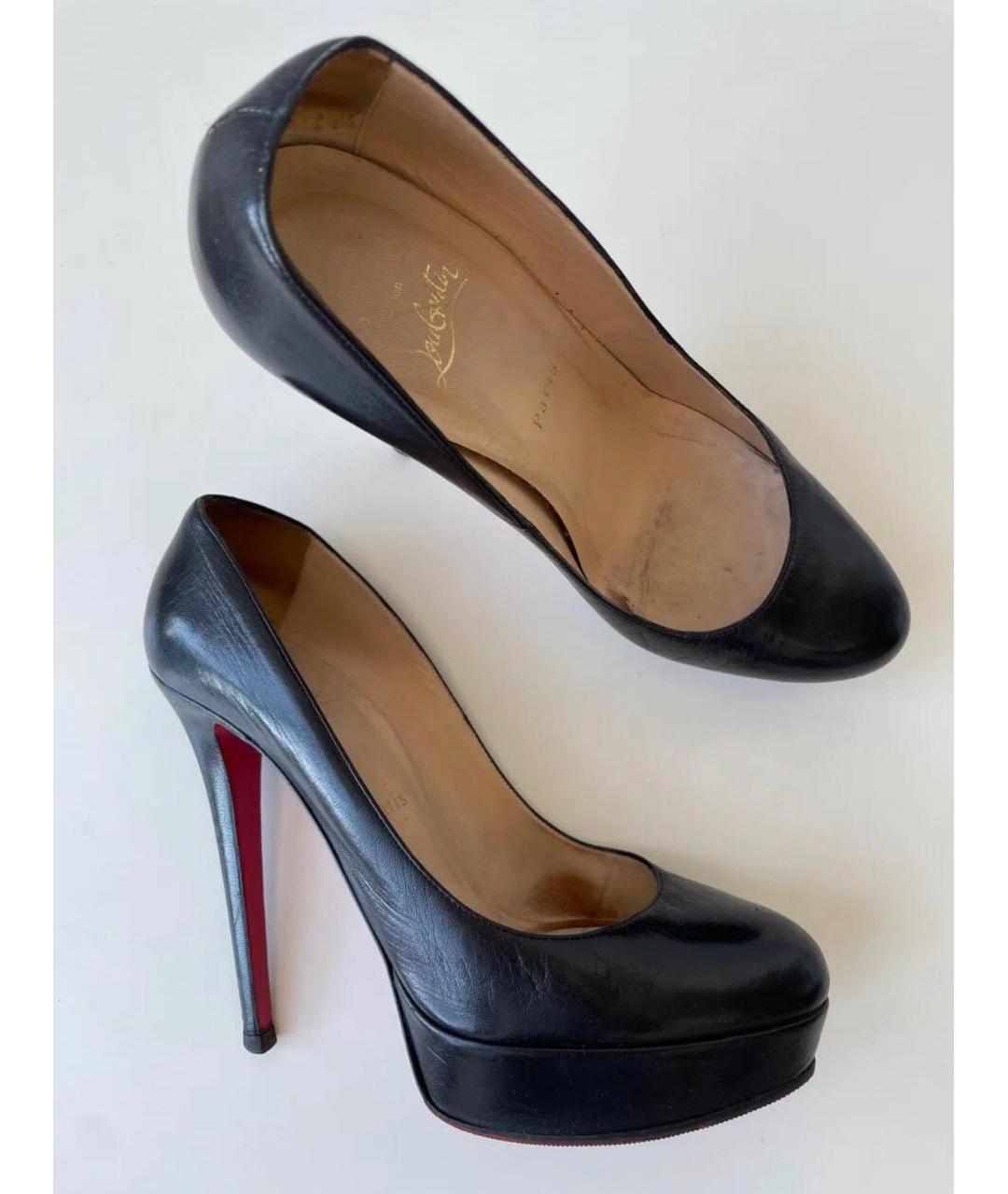 CHRISTIAN LOUBOUTIN Черные кожаные туфли, фото 4